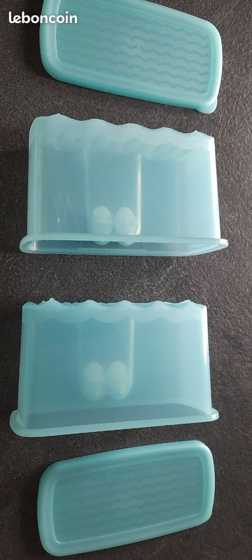 Lot De 2 Boîtes De Conservation Tupperware Violettes – Avec Couvercles Ventilés