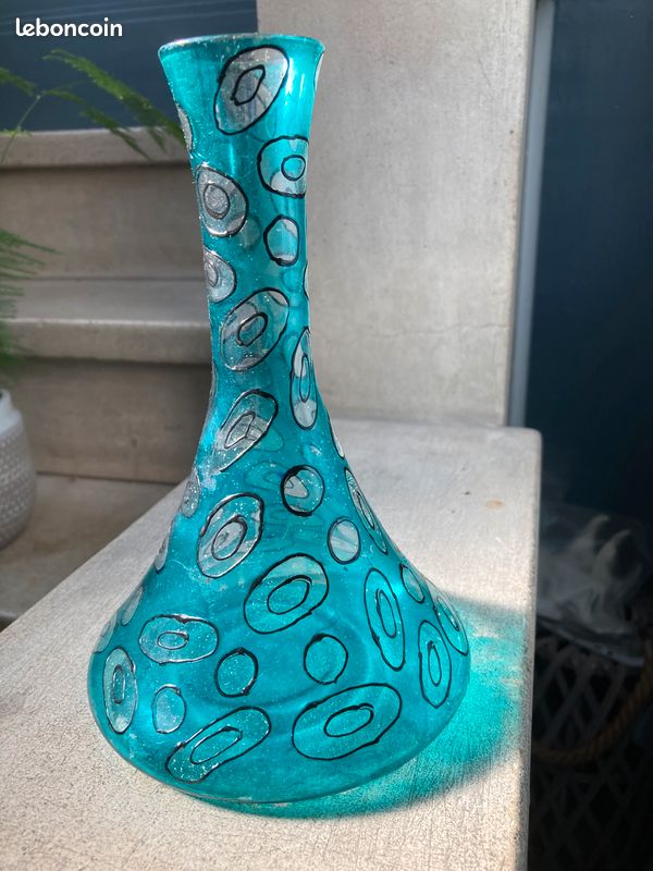 Carafe verre bleue (image 2)