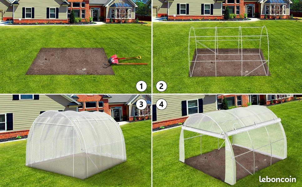 Serre de jardin Transparente 3x2x2m bâche relevable (image 2)