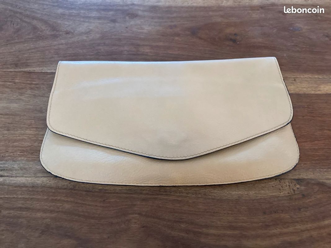 Sac pochette blanc cassé (image 1)