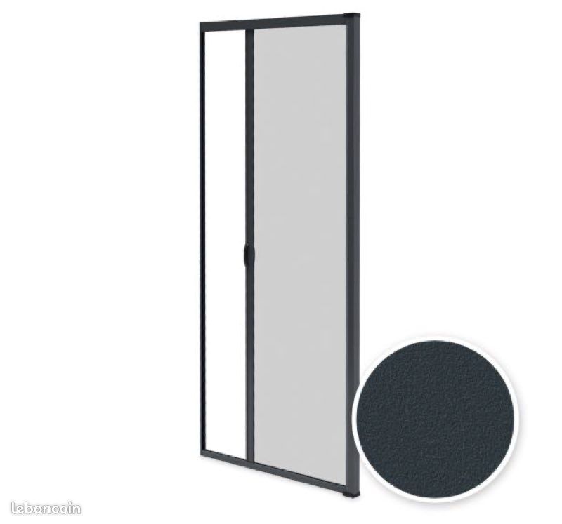 Moustiquaire porte ou baie vitrée enroulable gris anthracite 2182 x 899 recoupable (image 2)