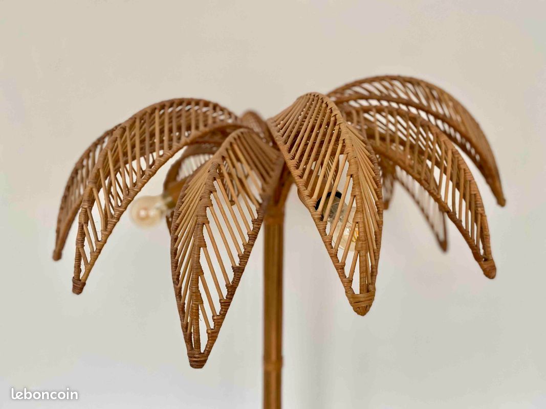 Lampadaire palmier en rotin (image 2)