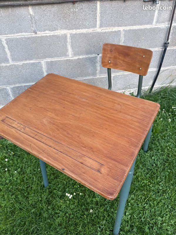 Table et chaises ancienne école (image 5)