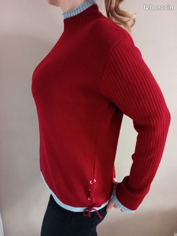Pull Court Alain Manoukian Moutarde - Taille L/XL, 50% Laine Mérinos, Occasion Très Bon état