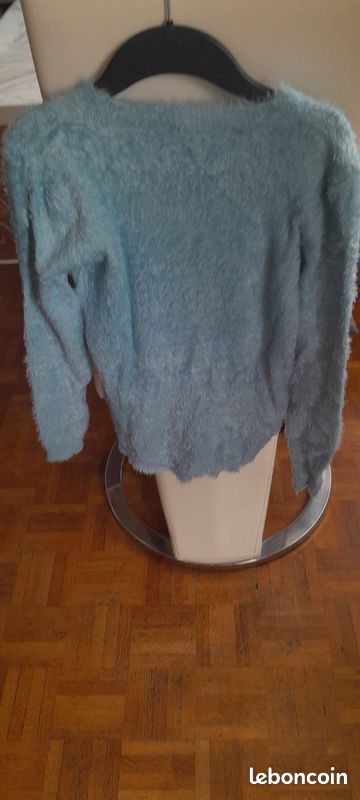 Pull bouclette bleu taille unique (image 2)