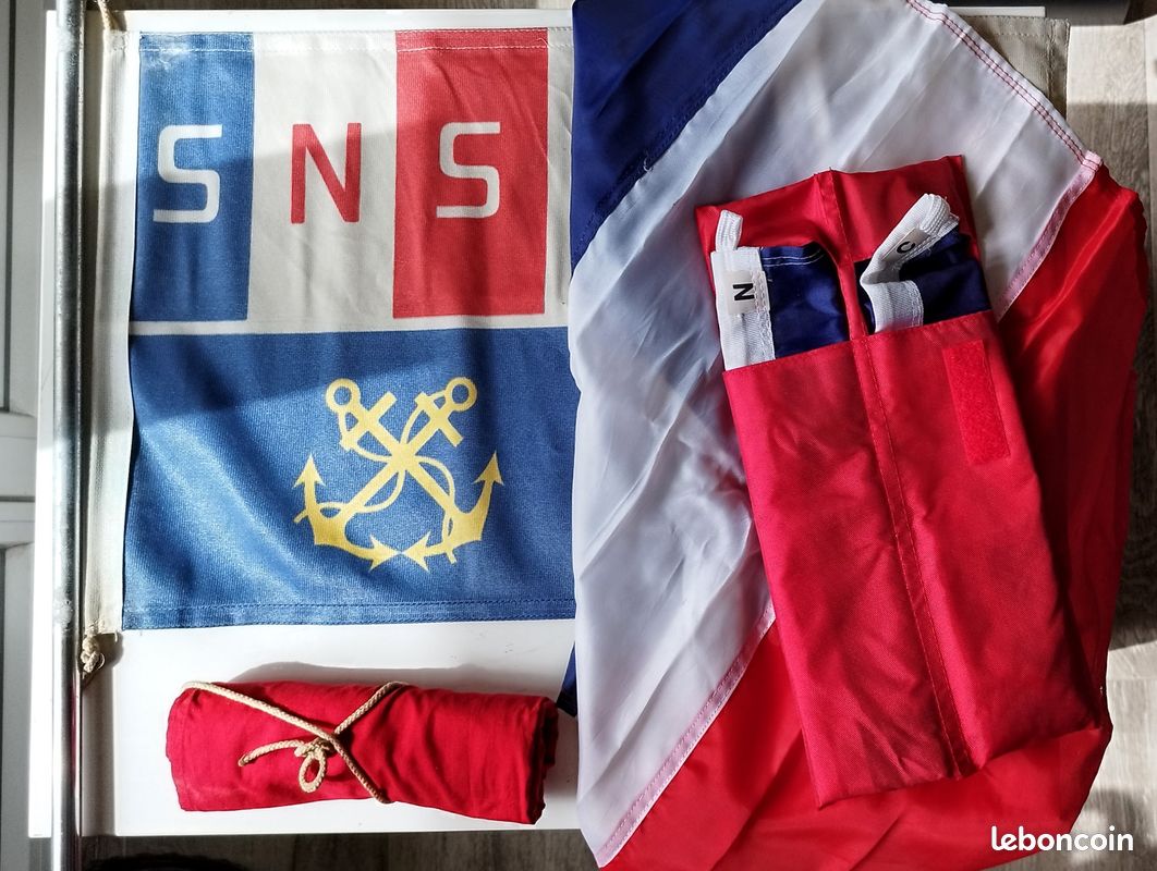 Lot De 3 Drapeaux Français Pour Bateau - 30x45cm Polyester - Œillets Antirouille - Pavillon National