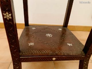 Table gueridon marocain ancien decor nacre (image 5)