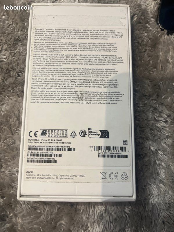 IPhone 13 pink 128 go (image 1)