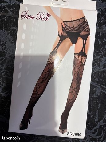 Collant Fantaisie Dentelle «Rosy» Taille 2 Neuf Avec étiquette - Vintage, Rétro, Luxe, 20 Deniers, Italie