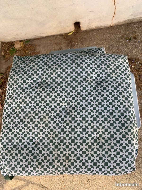4 coussins de chaises kaki et blanc (image 9)