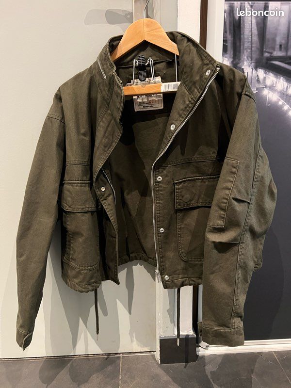 SUPERDRY blouson Work Bora Cropped Jacket Femme Kaki Taille M