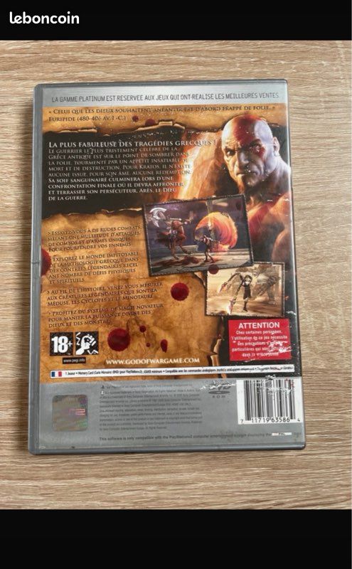 Jeu ps2 god of war 2 platinum,,complet à Tomblaine | Clasf jeux