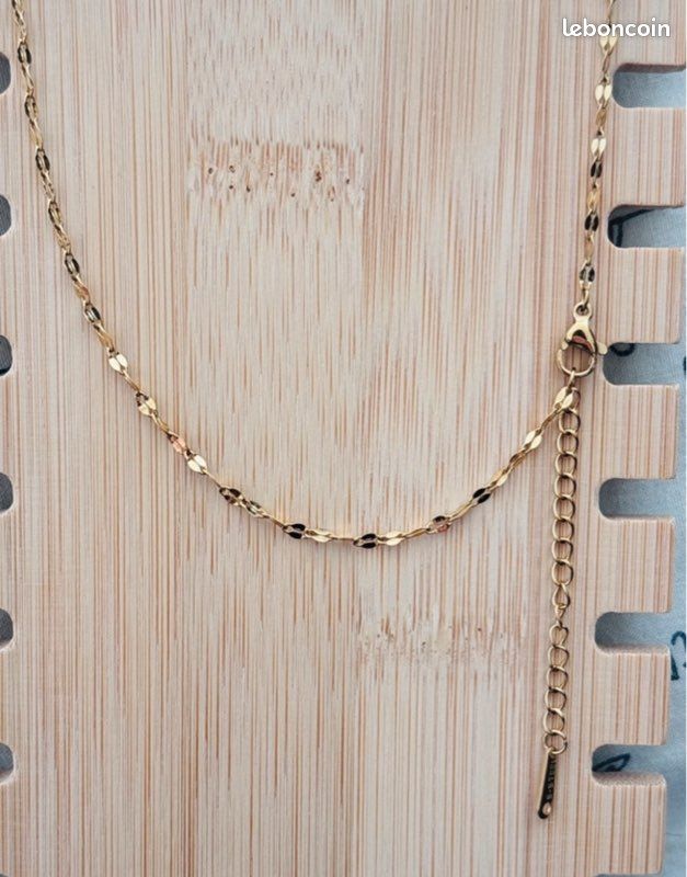 Collier papillon rose doré acier inoxydable pendentif maille fine (image 3)