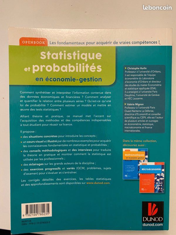 Livre Statistique et probabilités en économie et gestion (image 2)
