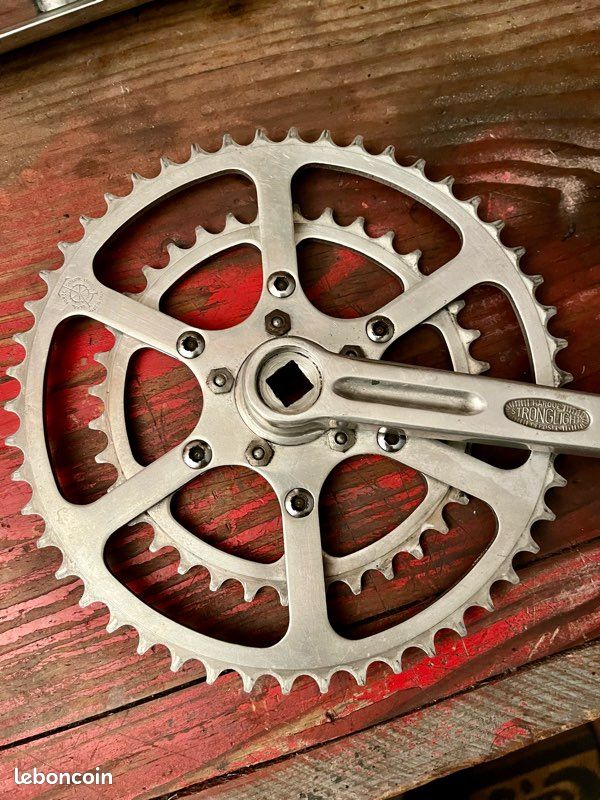 Pédalier Spécialité TA Occasion Pour Vélo De Route - Dimensions 50/40 - Aluminium Argenté France