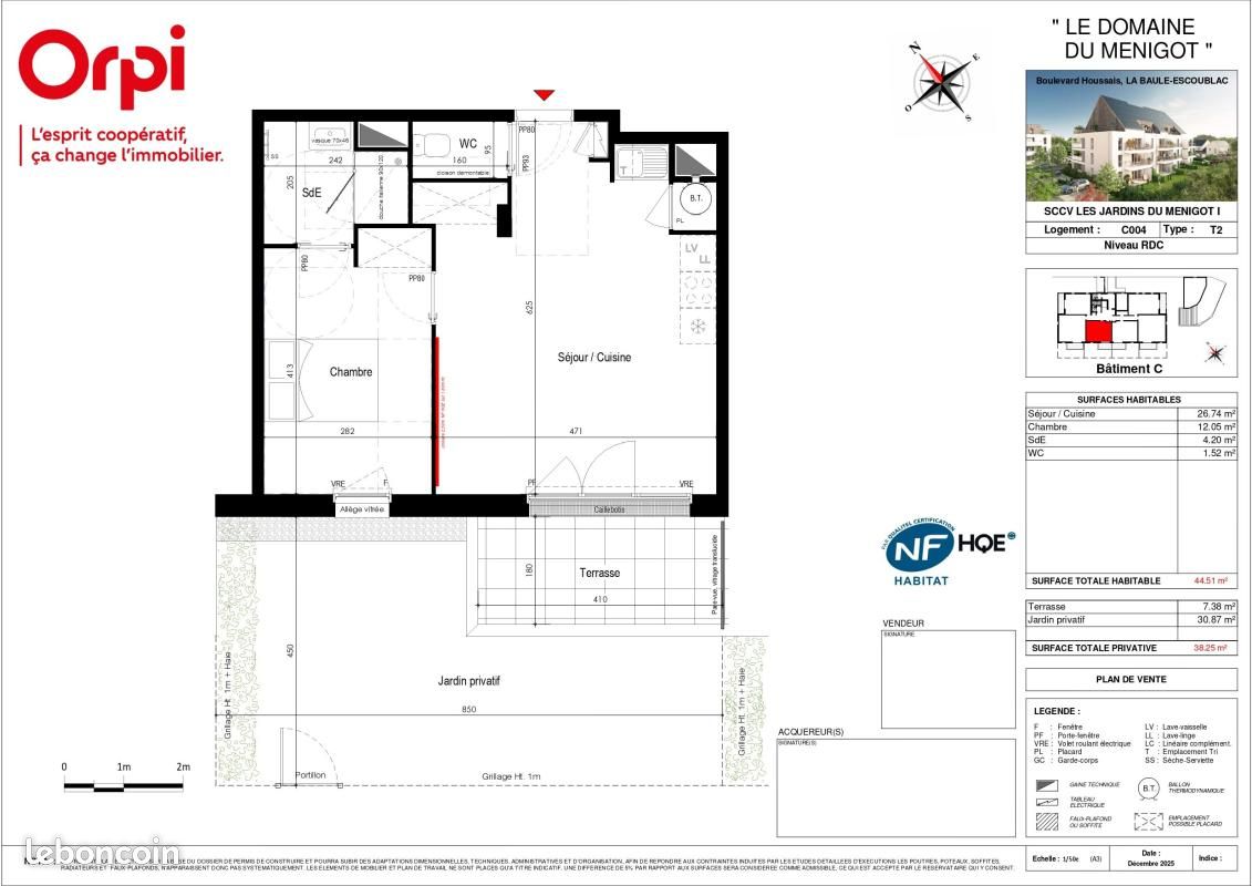 Appartement 2 pièces 44 m² · à La Baule-Escoublac · 44 m² · 227 500 €