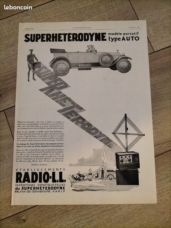 Années 1920. TSF : RADIO L.L. Lot de 14 anciennes publicités de presse (image 12)