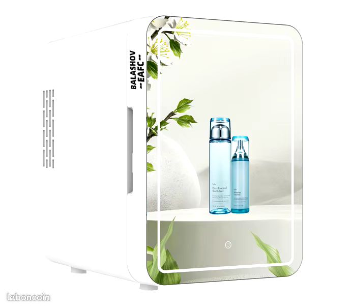 GOPLUS Mini Frigo 10L Avec Miroir LED - Frigo Cosmetique Froid/Chaud Pour Chambre Et Voiture