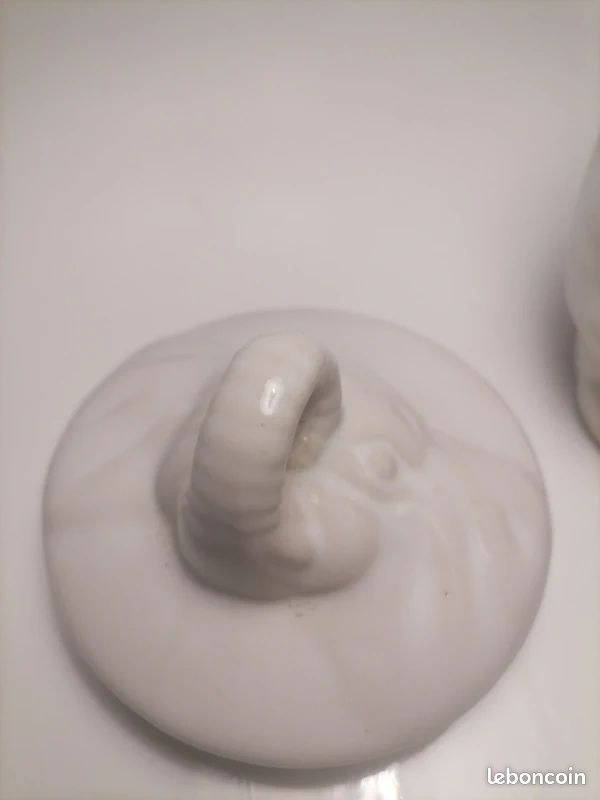 Théière zoomorphe blanche , vintage éléphant faïence (image 7)