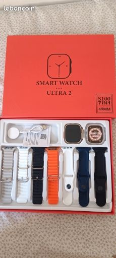 Ultra Smartwatch avec étui de protection, 7 bracelets de montre, écran circulaire Amoled, surveillance ECG, 2.2HD, nouveau (image 4)