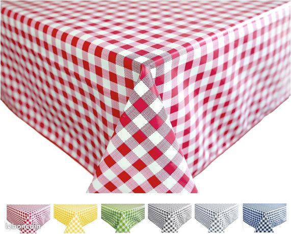 Nappe Rectangulaire PVC Vinyle Style Vichy Gris Et Noir - 140 Cm, Parfaite Pour Terrasse Ou Guinguette