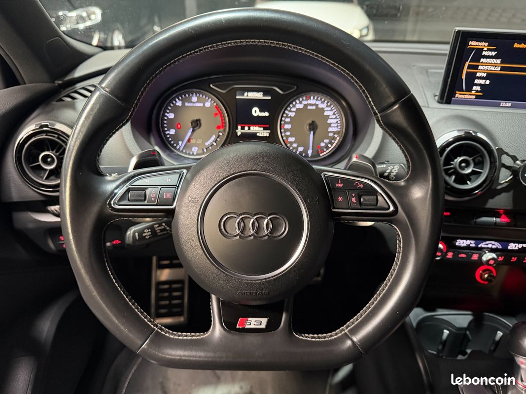 AUDI S3 SPORTBACK 2.0 TFSI 300ch Quattro S-Tronic 6 - NOIR PANTHERE / SUIVI COMPLET / PACK CARBONE (image 12)