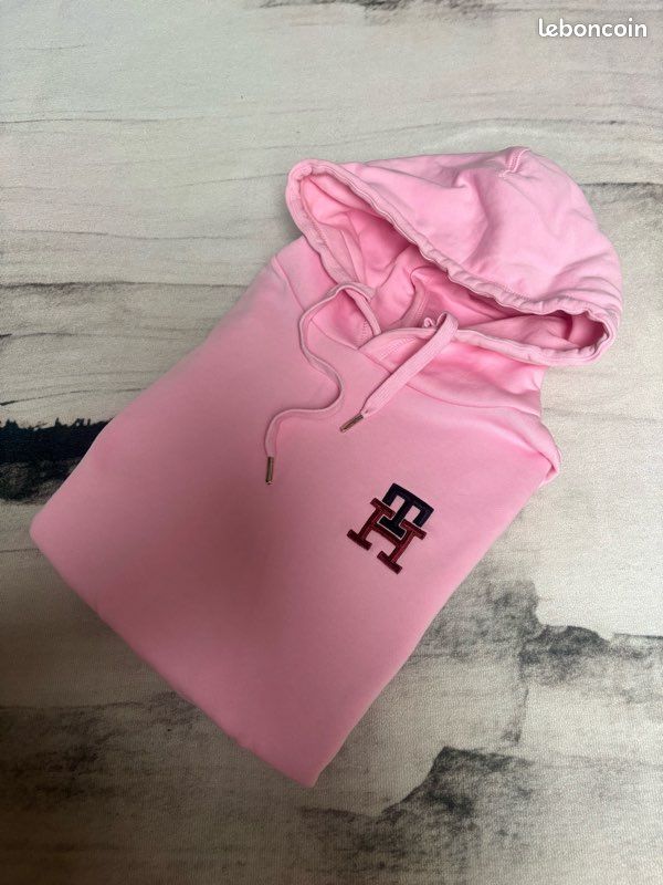 Sweat Tommy Hilfiger Sweat Ã Capuche Rose Femme Sweat à