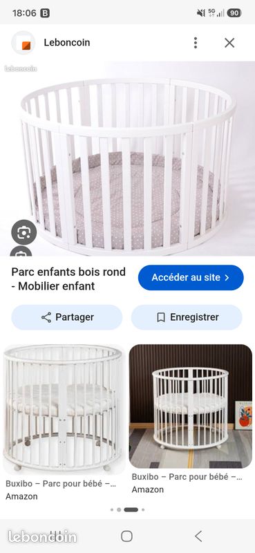 Parc bois blanc enfant (image 1)