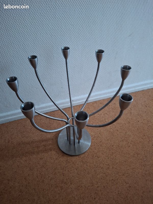 Bougeoirs en inox 8 branches