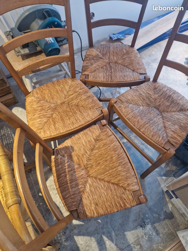 4 Chaise en bois en paille (image 3)