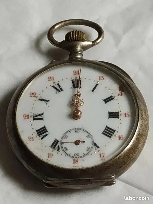 Montre Gousset Ancienne Argentée Mécanique - Début 1900, Ne Fonctionne Pas