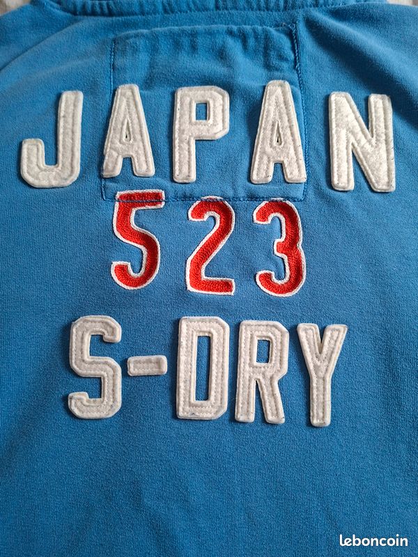 Sweat à Capuche Superdry Unisexe Taille L – Bleu – Coton Léger – Occasion Très Bon état