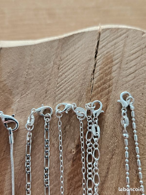 Lot de 10 chaines en argent véritable poinçonné 925 luxury (image 5)