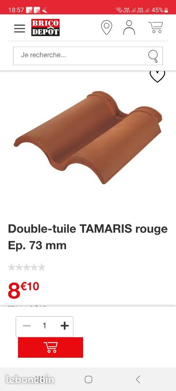 Destockage Double-tuile TAMARIS rouge Ep. 73 mm neuf (image 4)