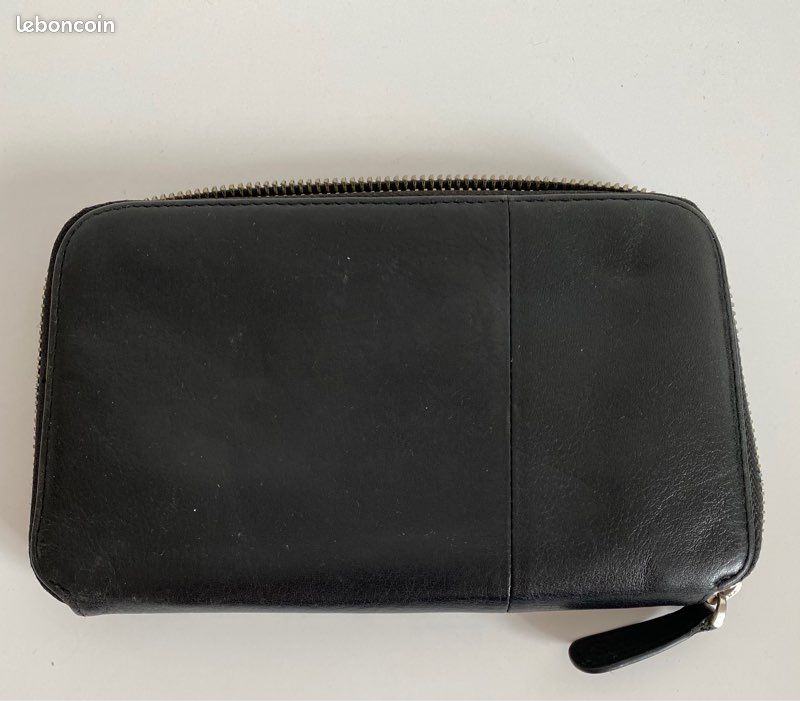 Portefeuille cuir noir Skalli (image 1)