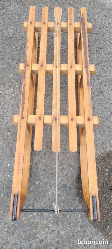 Ancienne Luge En Bois Vintage - Début 20ème Siècle - Sport D'hiver, Montagne, Chalet - Art Populaire