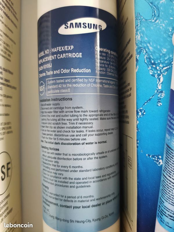 2 Filtres à eau original pour frigo samsung (image 2)