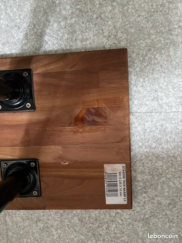 Mini banc artisanal en teck (image 4)