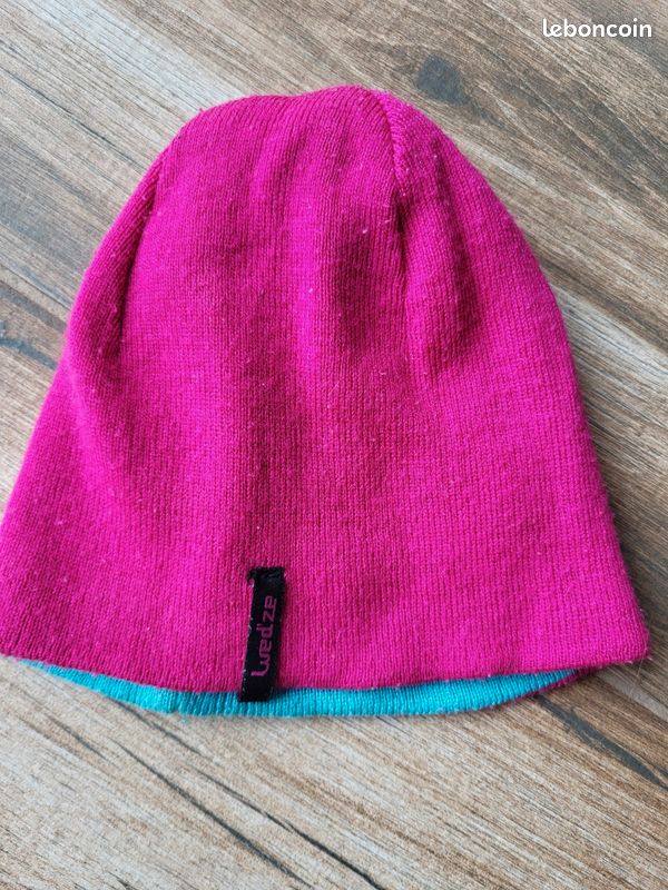 Bonnet De Ski Femme Blanc Rose Bleu - Marque Spacecraft - Occasion En Bon état