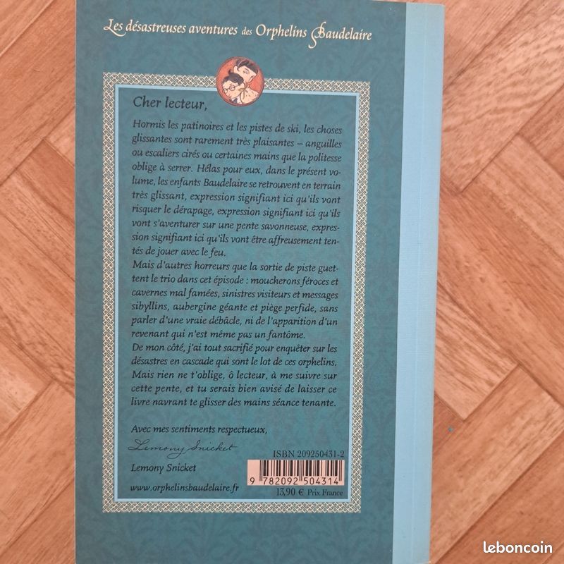 Livre enfant "Les Désastreuses Aventures des enfants Baudelaire" Tome X (image 2)