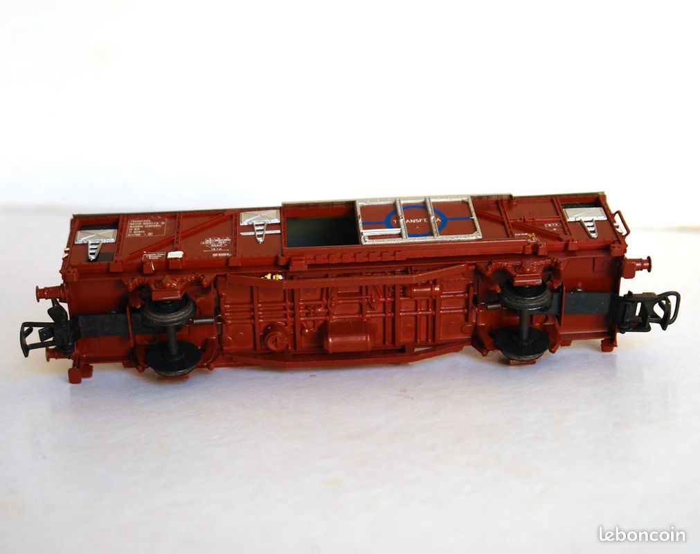 Wagon Marchandises Electrotren Ho 1/87 – Parois Coulissantes Transfesa – Bleu & Argent