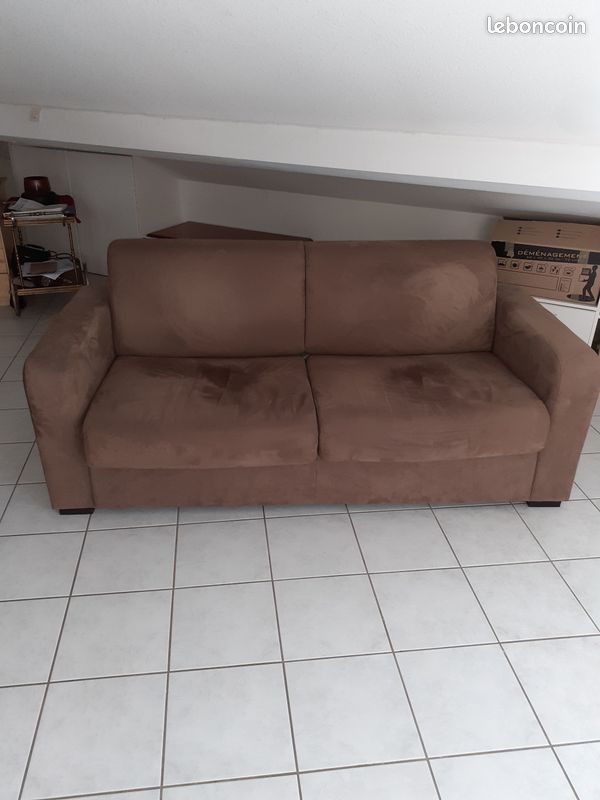 Divan micro fibre couleur Dain (image 1)