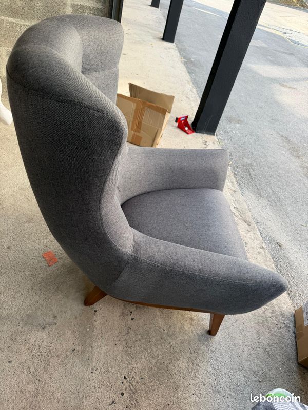 Fauteuil Victoria Gris Anthracite Style Scandinave – Quasi Neuf (image 4)