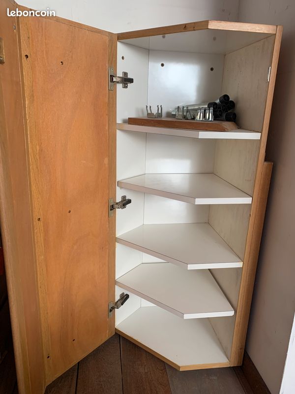 Meuble de coin pour sdb, cuisine,... Bois clair (image 2)
