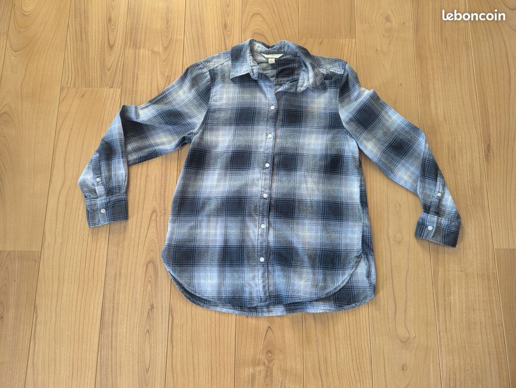 Chemise fille à col Bardot et manches courtes kaki clair | GEMO