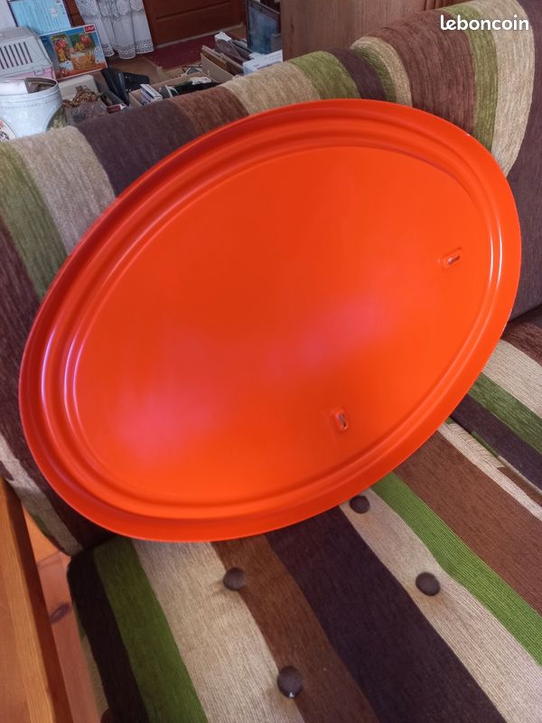 Miroir Professionnel Orange Space Age – Vintage 70s – Diamètre 25 Cm