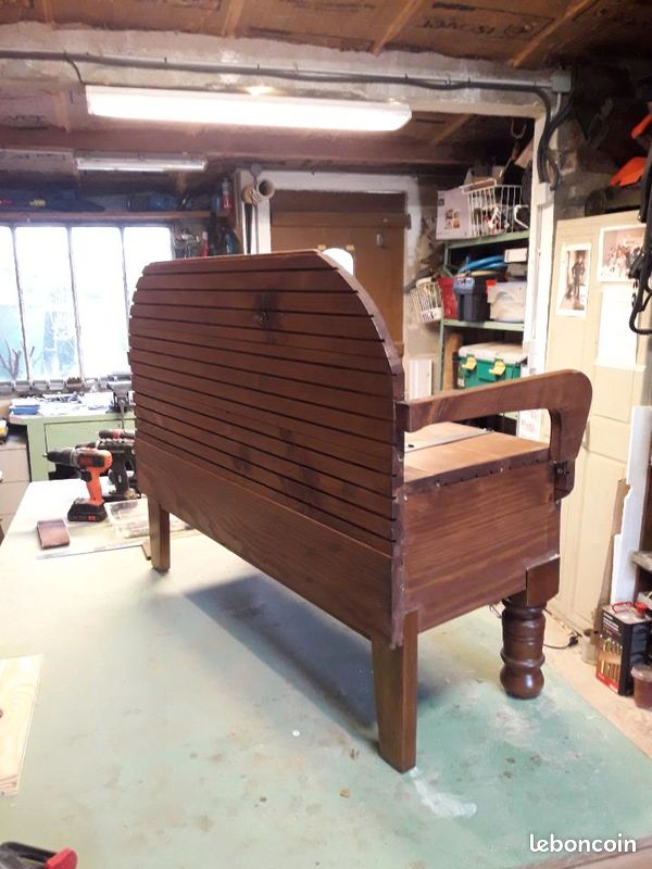 Banc avec coffre en bois (image 3)