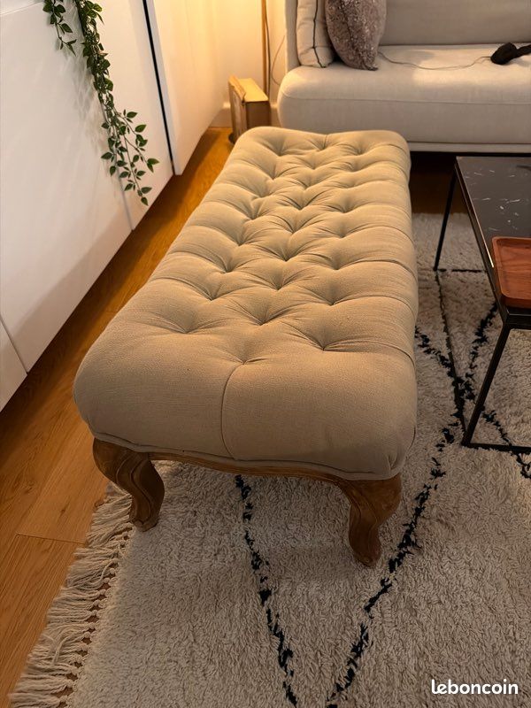 Bout de lit capitonné beige La Redoute Intérieurs (image 2)