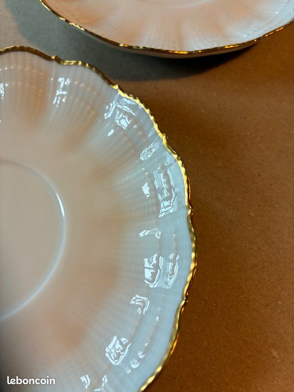 Soucoupes petites assiettes bord doré Giraud porcelaine de Limoges (image 9)