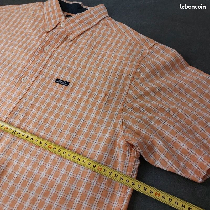 Chemise Homme Chaps Easy Care - Manches Courtes - Imprimé Homard - Taille XL - Très Bon État